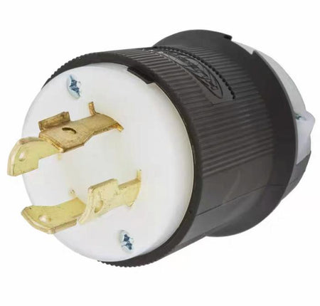 Hubbell HBL2741 HBL2743 HBL274530A 3Φ 600VAC HBL2741 Locking Devices Twist-Lock® Industrial Male Plug 30A 3-Phase 600V AC 3-Pole 4-Wire Grounding L17-30P Screw Terminal Black and White