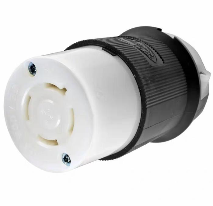 Hubbell HBL2741 HBL2743 HBL274530A 3Φ 600VAC HBL2741 Locking Devices Twist-Lock® Industrial Male Plug 30A 3-Phase 600V AC 3-Pole 4-Wire Grounding L17-30P Screw Terminal Black and White