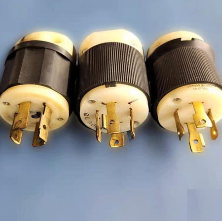Hubbell HBL2741 HBL2743 HBL274530A 3Φ 600VAC HBL2741 Locking Devices Twist-Lock® Industrial Male Plug 30A 3-Phase 600V AC 3-Pole 4-Wire Grounding L17-30P Screw Terminal Black and White