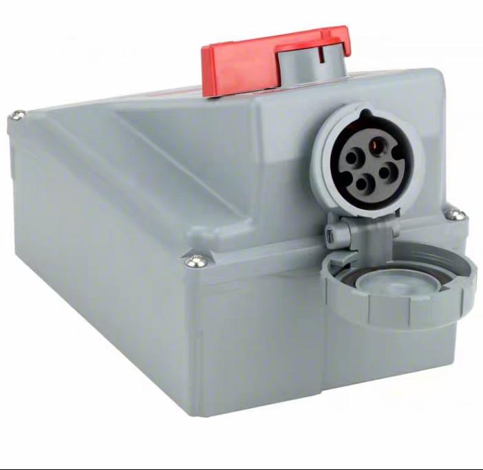 Hubbell HBL420MI7W 8 12 Heavy Duty Products IEC Pin and Sleeve Devices Industrial Grade Female Mechanically Interlocked Receptacle 20A 3-Phase Delta 480V AC 3-Pole 4-Wire Grounding Terminal Screws