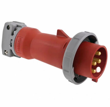 Hubbell HBL463P6W HBL460P6W 4 Heavy Duty Products IEC Pin and Sleeve Devices Industrial Grade Male Plugs 60 63 A 380-415 VAC 3-Pole 4-Wire Wire Grounding 4X and IP69k
