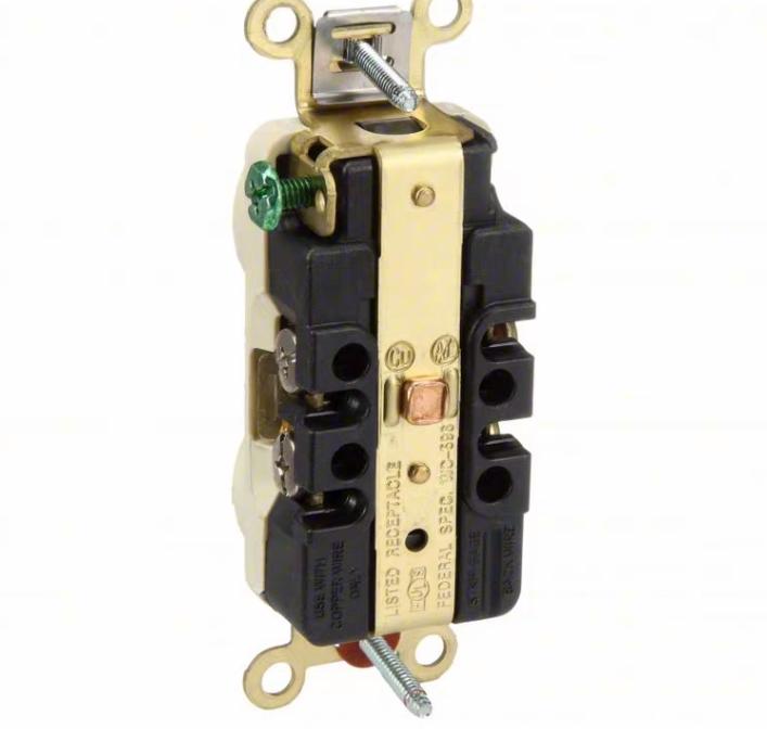 Hubbell HBL5252I 131 Brand Hubbell Wiring Device-KellemsCatalog ID HBL5252IHubbell Wiring Device Kellems Straight Blade Devices Receptacles Duplex Industrial Grade 2-Pole 3-Wire Grounding 15A 125V 5-15R Ivory Single Pack