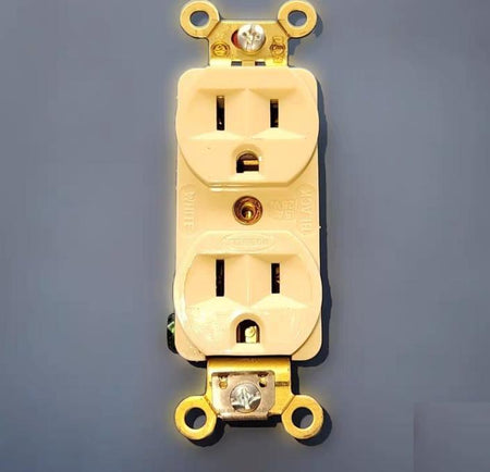 Hubbell HBL5252I 131 Brand Hubbell Wiring Device-KellemsCatalog ID HBL5252IHubbell Wiring Device Kellems Straight Blade Devices Receptacles Duplex Industrial Grade 2-Pole 3-Wire Grounding 15A 125V 5-15R Ivory Single Pack