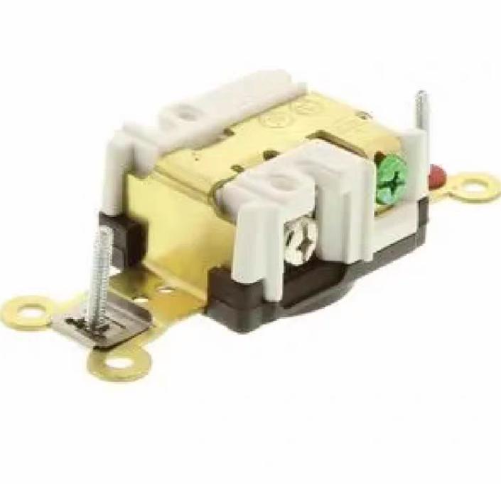 Hubbell HBL5261 9 Straight Blade Devices Receptacles Single Industrial Grade 2-Pole 3-Wire Grounding 15A 125V 5-15R Brown Single Pack HBL5266C
