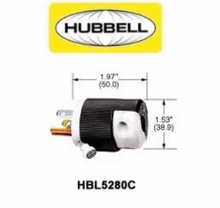Hubbell HBL5280C Straight Blade Device Male Plug Insulgrip Heavy Duty4 6