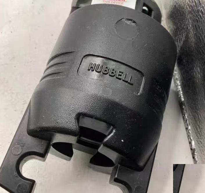 Hubbell HBL7513C 8 10 Straight Blade Devices Male Plug Heavy Duty Industrial CommercialGrade Straight 3-Pole 3-Wire Non Grounding 50A 125 250V 10-50P Black Single Pack