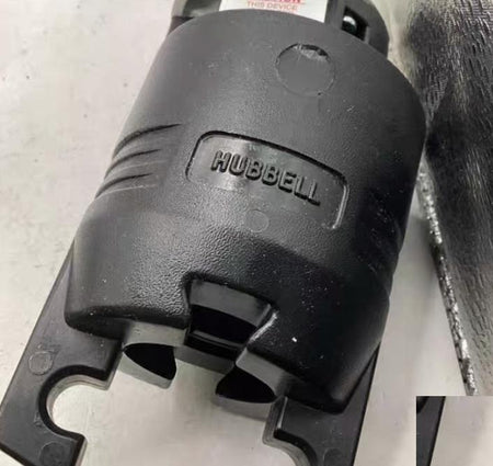 Hubbell HBL7513C 8 10 Straight Blade Devices Male Plug Heavy Duty Industrial CommercialGrade Straight 3-Pole 3-Wire Non Grounding 50A 125 250V 10-50P Black Single Pack
