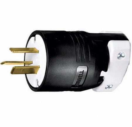 Hubbell HBL7513C 8 10 Straight Blade Devices Male Plug Heavy Duty Industrial CommercialGrade Straight 3-Pole 3-Wire Non Grounding 50A 125 250V 10-50P Black Single Pack