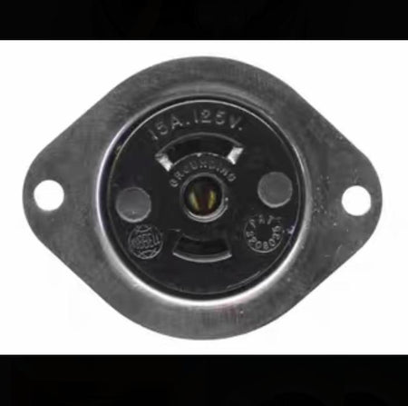 Hubbell HBL7596 Locking Devices Midget Twist-Lock® Industrial Flanged Receptacle 15A 125V AC NEMA ML- 2R Screw Terminal Stainless Steel Flange 5