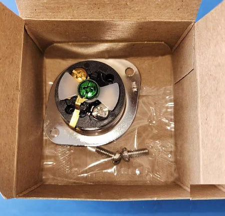 Hubbell HBL7596 Locking Devices Midget Twist-Lock® Industrial Flanged Receptacle 15A 125V AC NEMA ML- 2R Screw Terminal Stainless Steel Flange 5