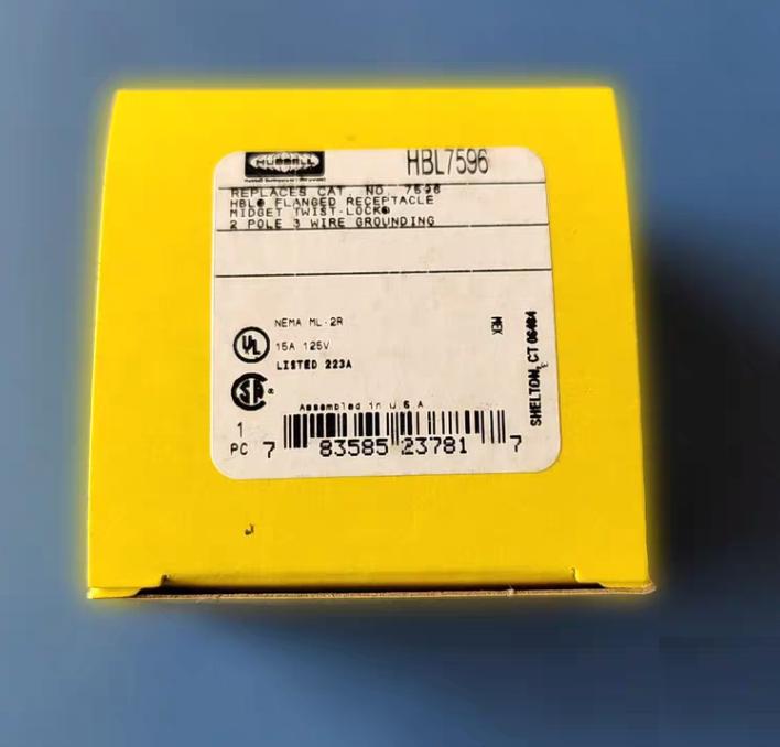 Hubbell HBL7596 Locking Devices Midget Twist-Lock® Industrial Flanged Receptacle 15A 125V AC NEMA ML- 2R Screw Terminal Stainless Steel Flange 5