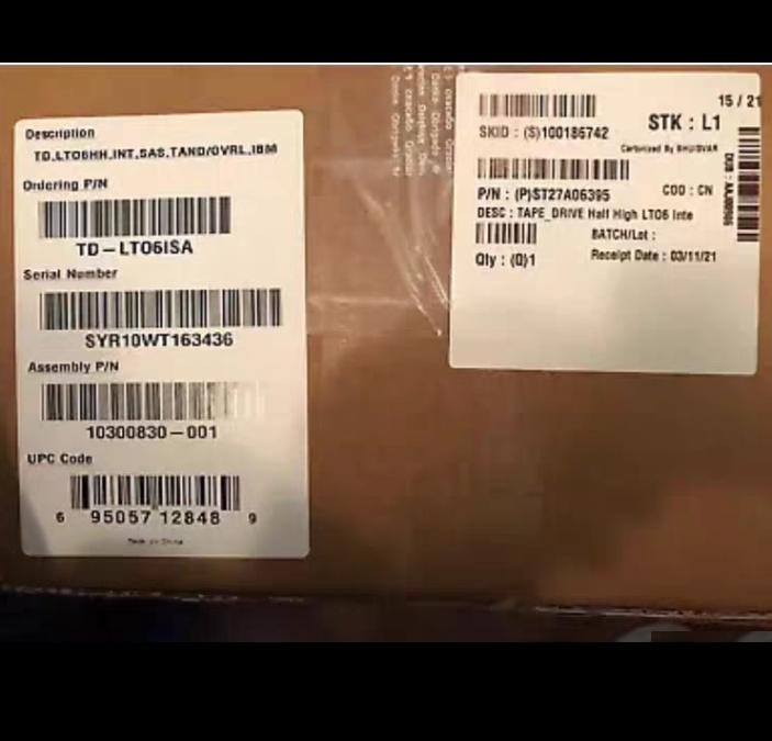 IBM LTO6 HH SAS 01PL975 ST27A06395 01PE539 lto-6