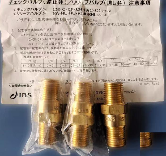 IBS CB2S C CHECK VALVE B BRASS2 1 4 NPTS O-ring Material Silicon Class 4 C 3