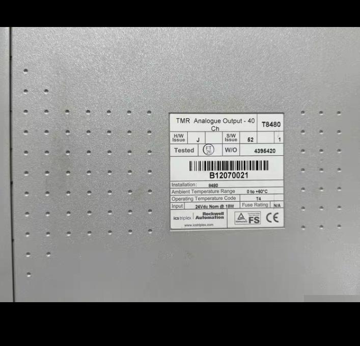 ICS T8480 Trusted TMR Analog Output 40 0-60 24Vdc