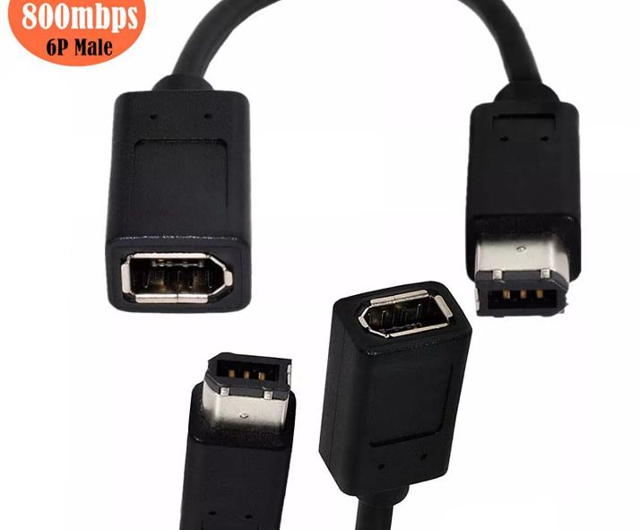 IEEE Firewire 1394 6 Pin Male to 6 Pin Female 400 to 400 Adapter Extension Cable