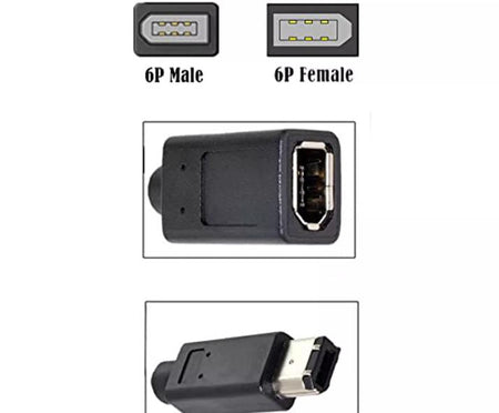 IEEE Firewire 1394 6 Pin Male to 6 Pin Female 400 to 400 Adapter Extension Cable
