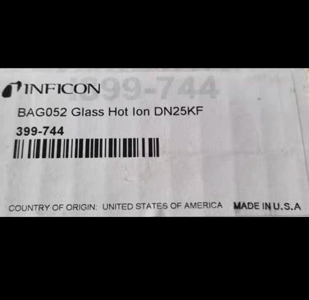 INFICON BAG052 Glass HOT ION Gauge P N 399-744 DN 25 ISO-KF 8 10