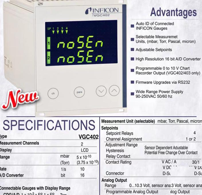INFICON VGC402 398-020 Inficon VGC502 398-482 4