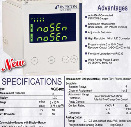 INFICON VGC402 398-020 Inficon VGC502 398-482 4