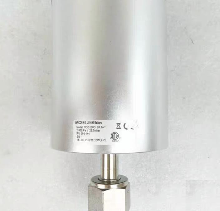 Inficon 390-144 CDG100D Diaphragm Gauge Manometer Part No 390-144Model No CDG100DRange 20 TorrConnector 9-Pin DFitting 8VCR 1 2 CE Marked