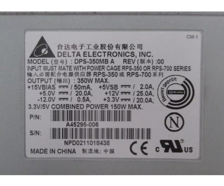 A45295-006 Hot-Plug 350W SR1200
