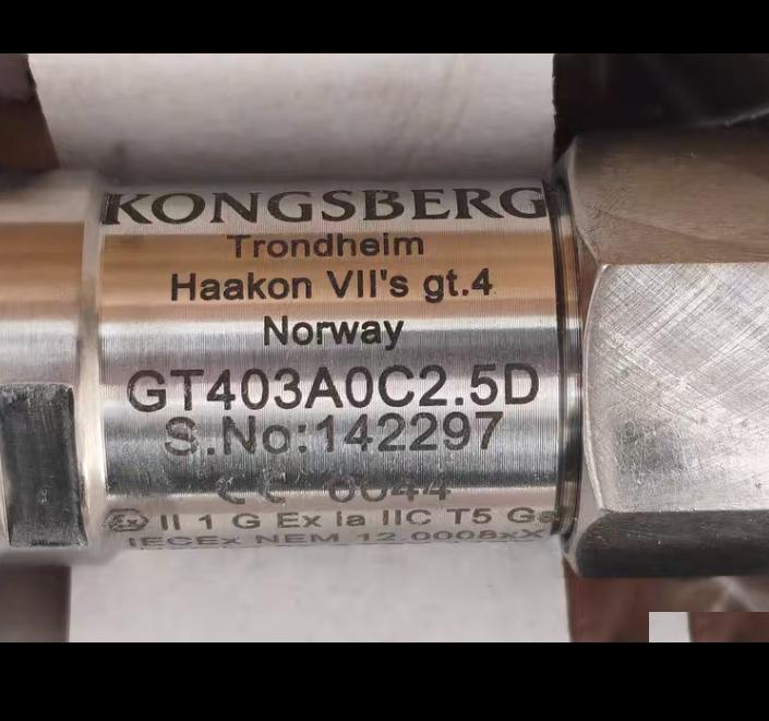 KONGSBERG GT403A0C2 5D Ui 28VDC Pi 0 85W Ii 150mA Ci Li 22nF 4μH Ta -45℃ to 85℃ GT403A0C2 5D 142297