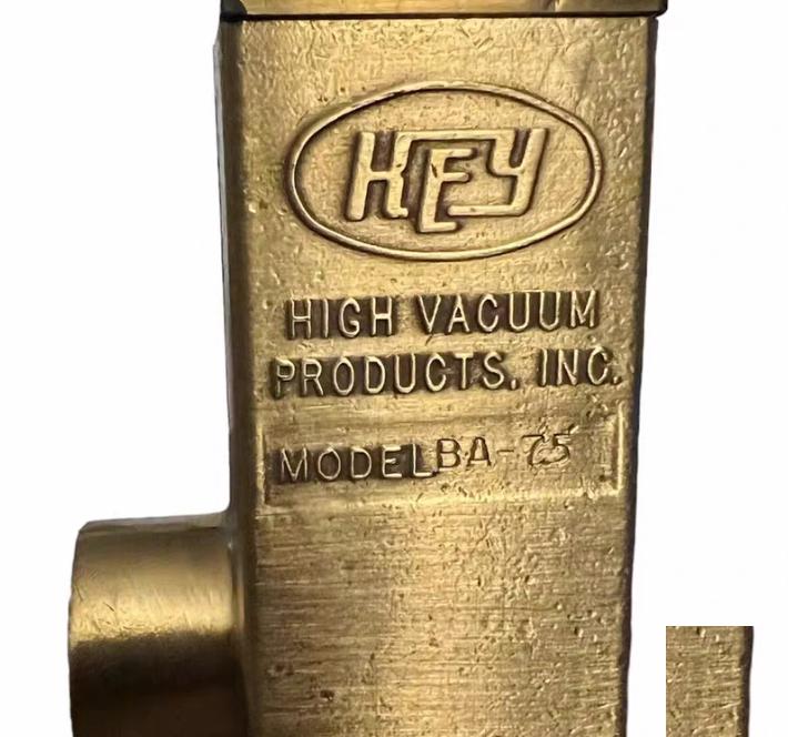 Key High Vacuum BA-75 Vacuum Shut Off Valve Brass8 10 Right Angle Valves Brass Manual Socket Weld Viton® Bonnet and Poppet