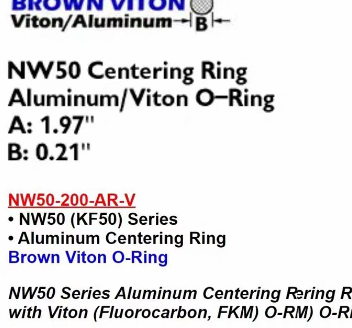 Kurt J Lesker QF50-200-ARV Aluminum Centering Ring