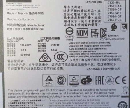 7159-HCS G7052 1GbE 10Gb 00MY224