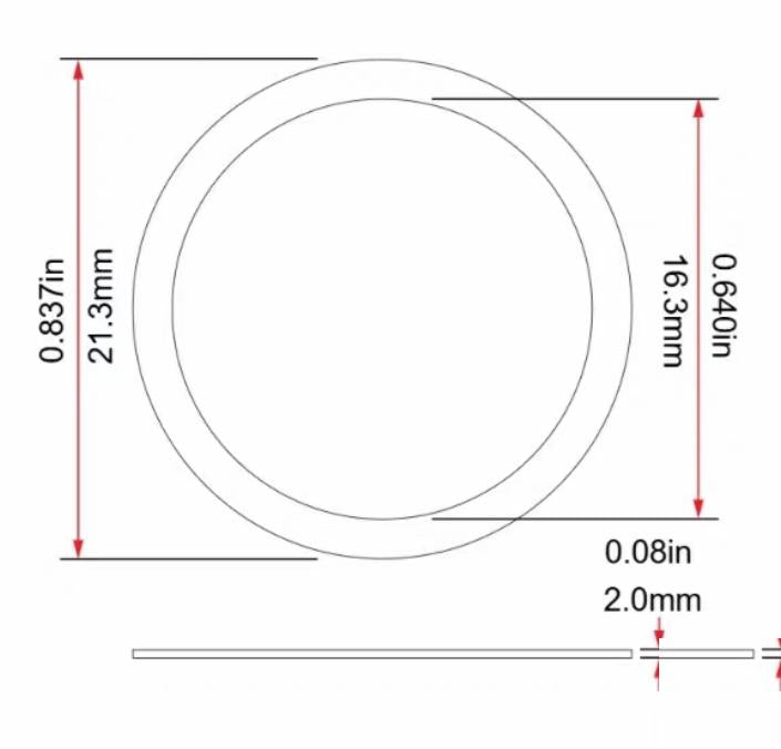 Lesker GA-0133 GASKET COPPER DN16CF 1 33 OD FLANGE 0 837 OD 0 640 ID 10 PER PACKAGEUnit Price 26 35 10 295 29 5RMB 29 5 1 13 26 1