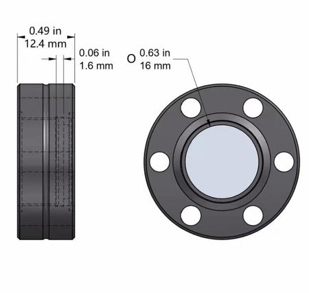 Lesker VPZL-133 VIEWPORT VIEWPORT ZERO-LENGTH 1-1 3 UHV 3 155