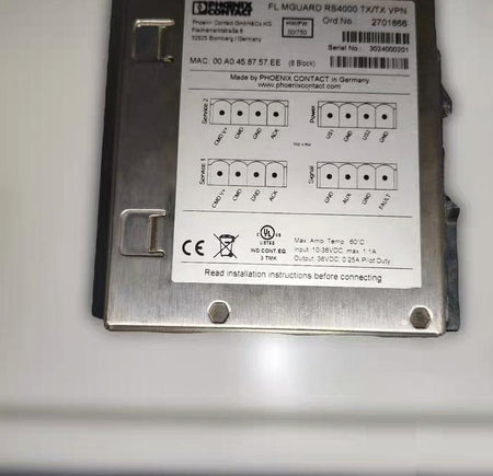 MAN mGuard RS4000 MDT 2701866 TX TX VPN 8 Block 10-36VDC 1 1A