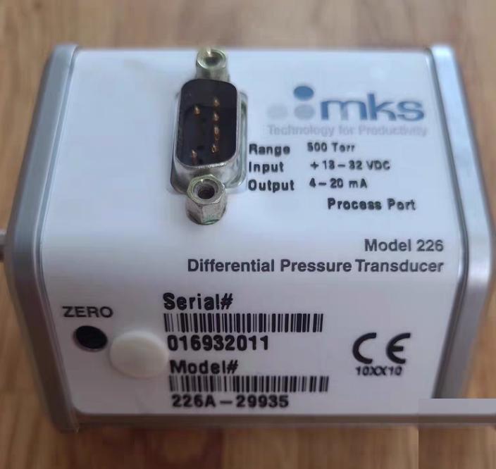 MKS 226A-29935 differential Pressure Transducer model 226 Pressure range 500 Torr supply 13 - 32 VDC output 4-20 mA brand new10 12