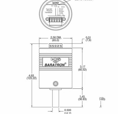 MKS 622A13TCE 1000 TORR 622 Baratron Pressure Transducer CF16 1 33 OD 33 8 mm Conflat rotatable