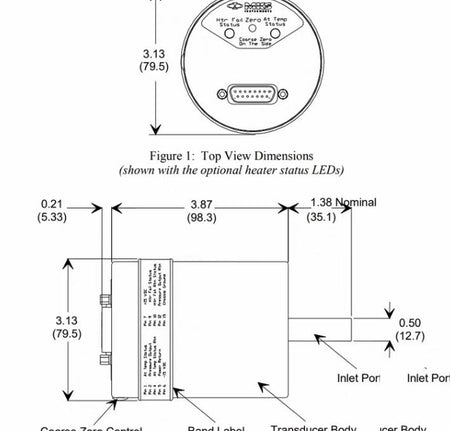 MKS 628D13TBE1B 628D13TBE1B Heated Capacitance Manometer 1 000 Torr 100 C 8 VCR-F DB15 w Thread Lock 0-10 VDC Vertical Calibration 1