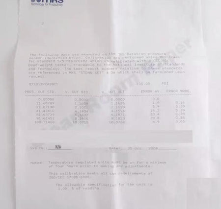 MKS Instruments 872B12PCA2GC1 Baratron Pressure Transducer 8 12