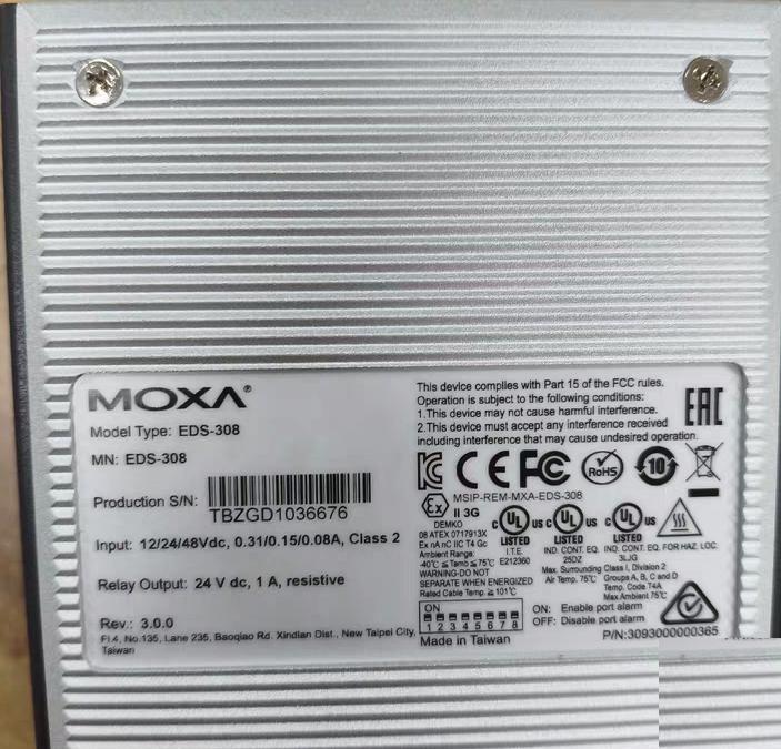 MOXA EDS-308 8 12 24 48VDC 24V