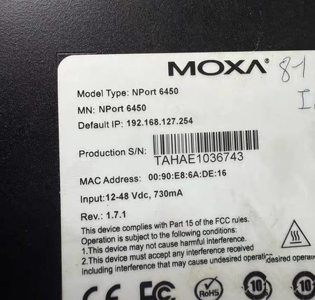 MOXA NPort 6450 RS232 422 485 4