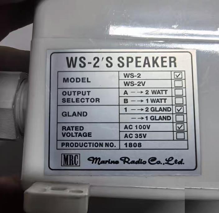 MRC WS-2 S WS-2 2W AC100V WS-2 1GLAND