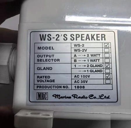 MRC WS-2 S WS-2 2W AC100V WS-2 1GLAND