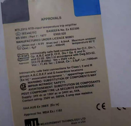 MTL2315A RTD 120V AC