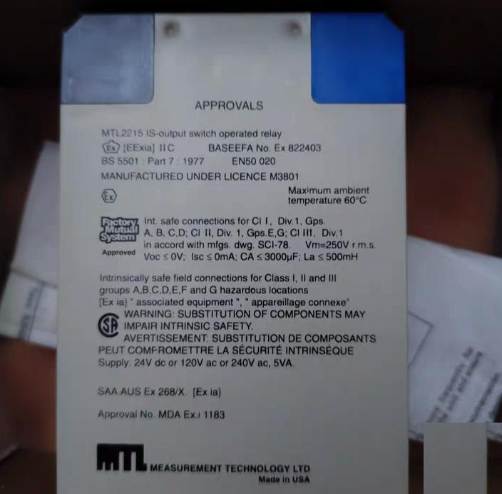 MTL 2215 IS 24Vdc