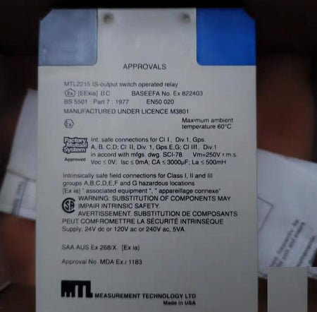 MTL 2215 IS 24Vdc