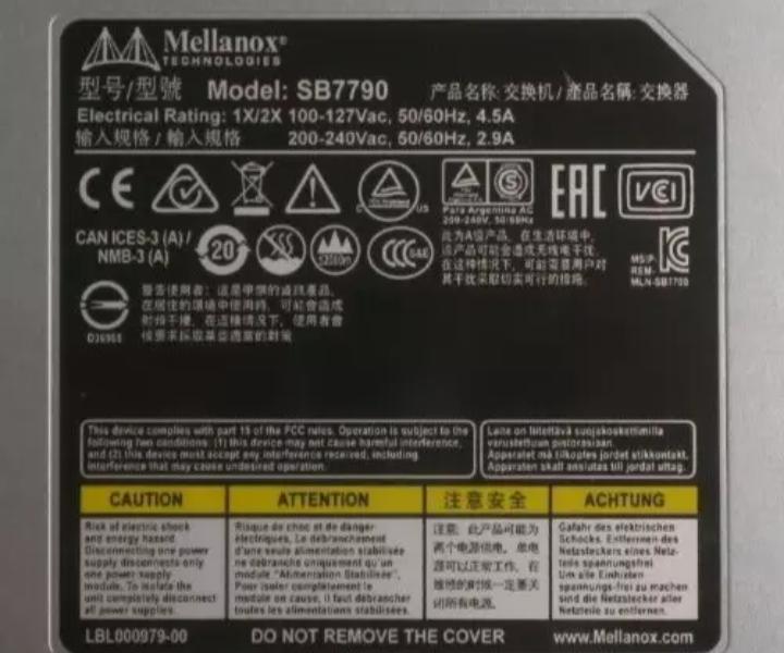 MSB7790-ES2F SB7790 100GbE QSFP28 2xPSU