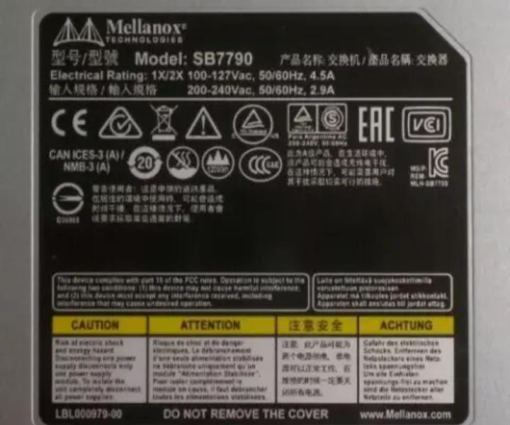 MSB7790-ES2F SB7790 100GbE QSFP28 2xPSU