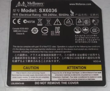 MSX6036F-1SFR SX6036 56Gb