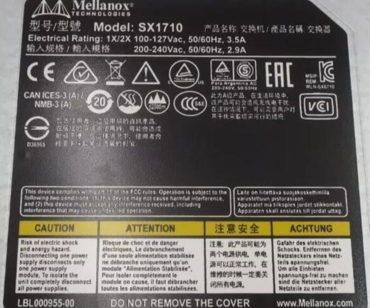 SwitchX-2 MSX1710-BS2F2 SX1710 56GbE
