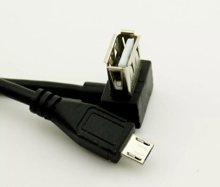 Micro 5 pin Male to USB 2 0 A Female Socket Angled Extension Adapter Cable 1FT