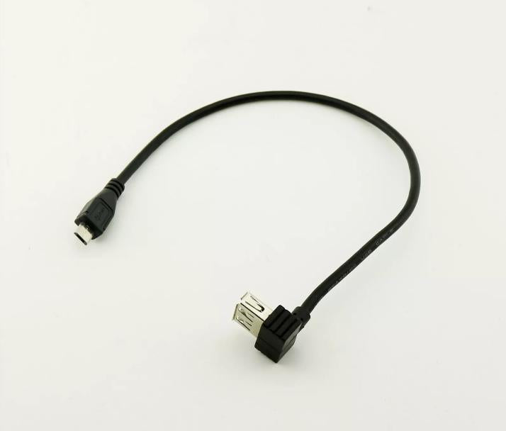 Micro 5 pin Male to USB 2 0 A Female Socket Angled Extension Adapter Cable 1FT
