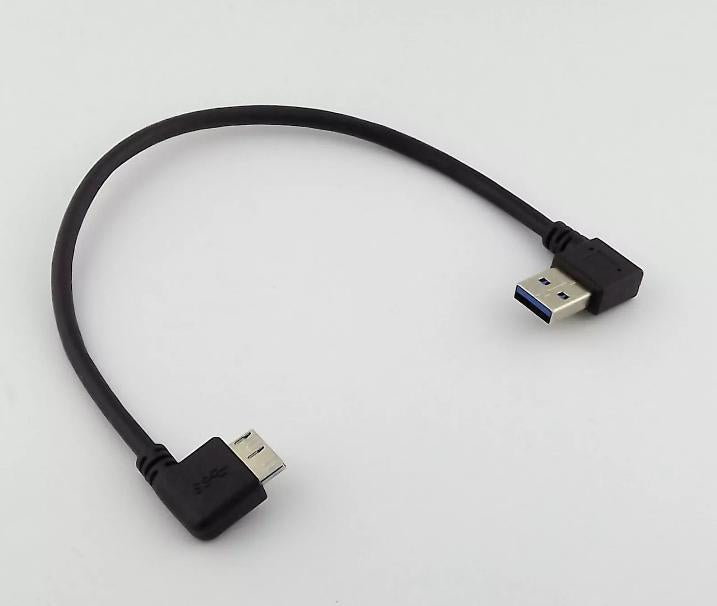 Micro USB 3 0 B Male Left Angle To USB Type A Male Left Angle Data Adapter Cable